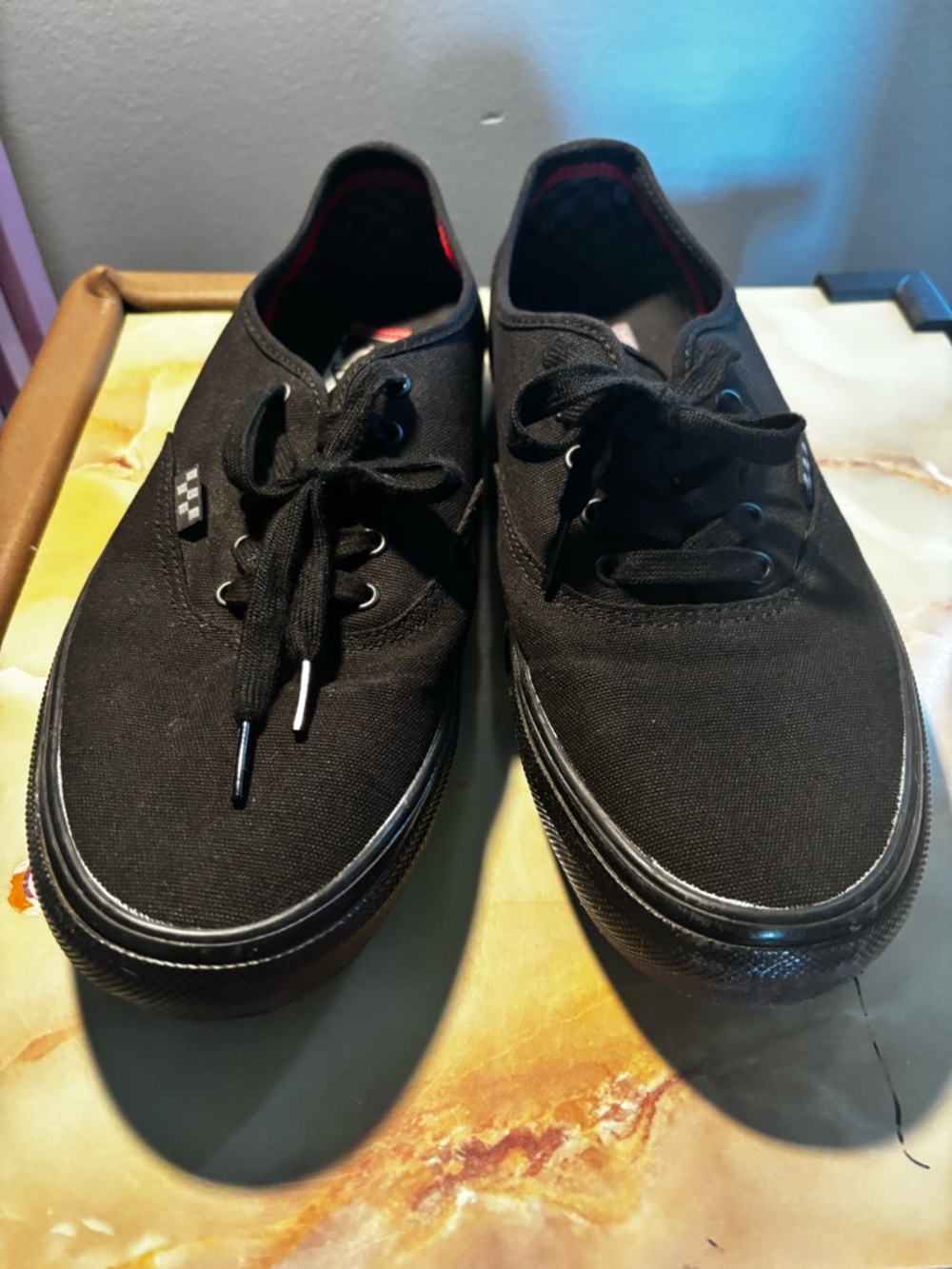 Men's Black Low-Top Canvas Lace-Up Sneakers